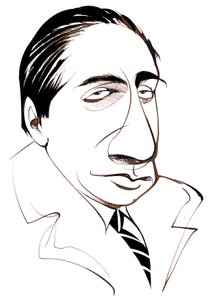 Alfredo Casella, Italian composer; caricature by Neale Osborne